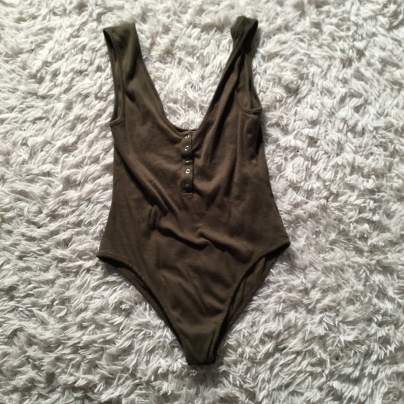 Free People Pants - Free People Olive Green Bodysuit